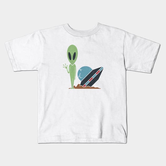 Ufo Crash Kids T-Shirt by HandsOffMyDinosaur